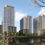 Exterior of 3 tall buidlings